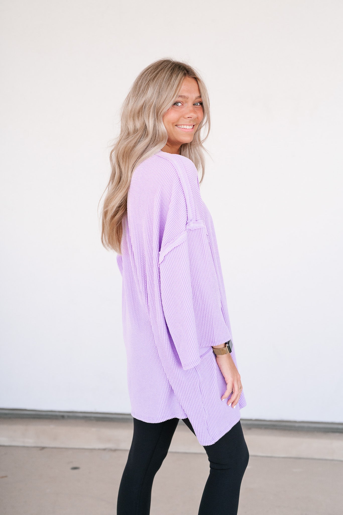 Forever Ideal Ribbed Top - Lavender