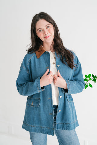 Stonebrook Corduroy Collar Denim Jacket
