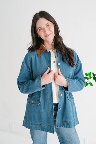 Stonebrook Corduroy Collar Denim Jacket