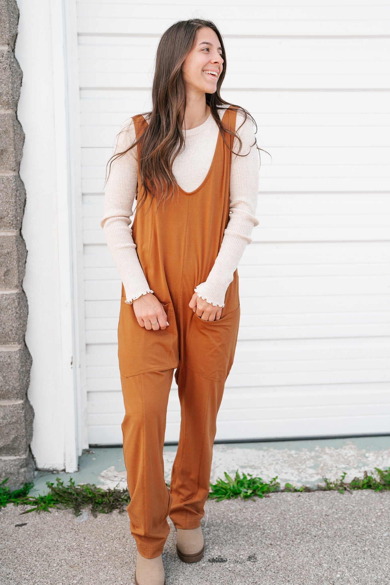 Easygoing Jumpsuit- Camel