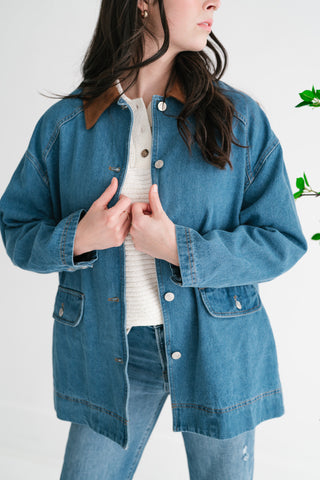 Stonebrook Corduroy Collar Denim Jacket