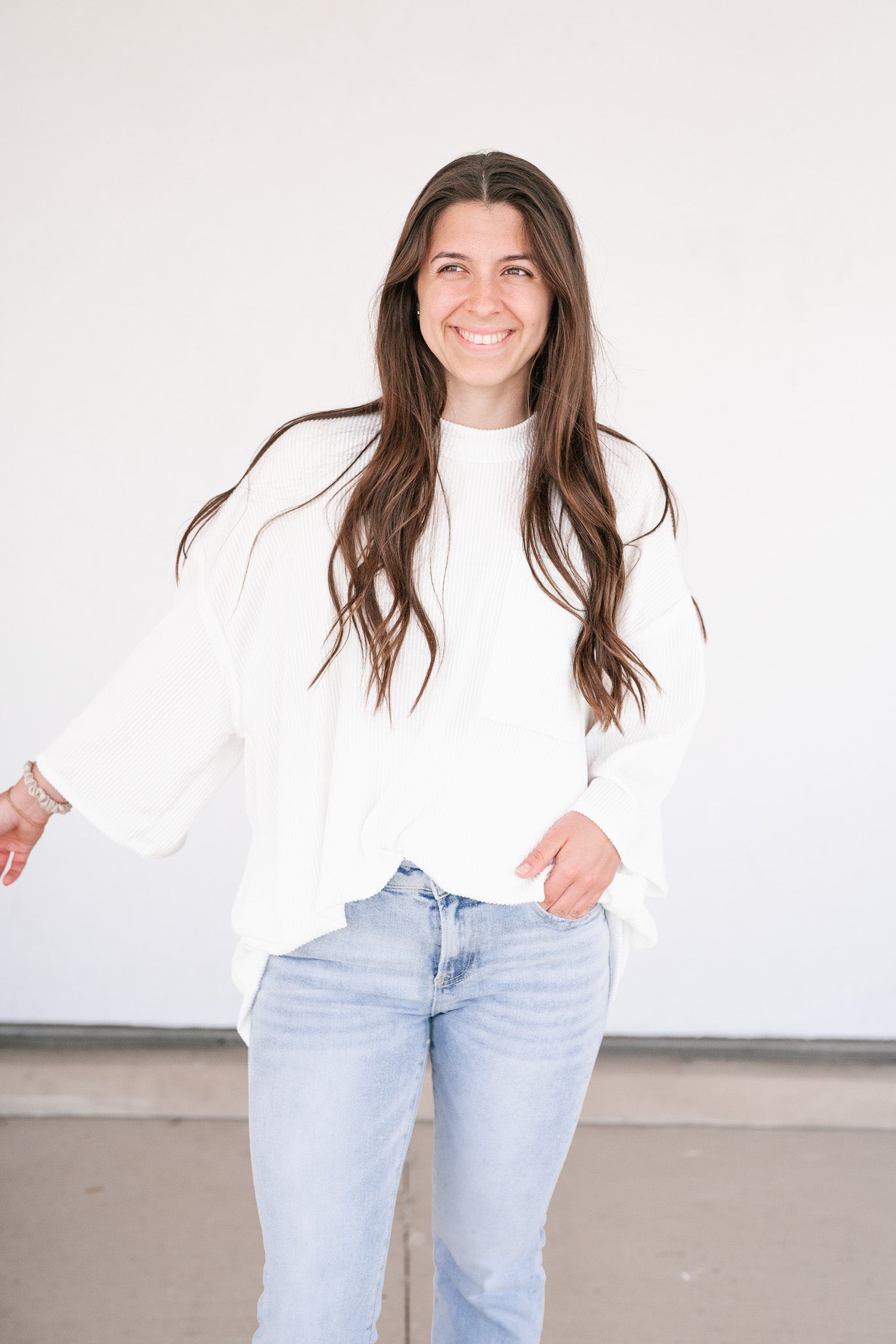 Forever Ideal Ribbed Top - White