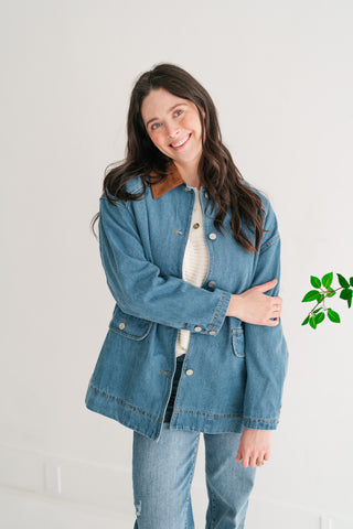 Stonebrook Corduroy Collar Denim Jacket