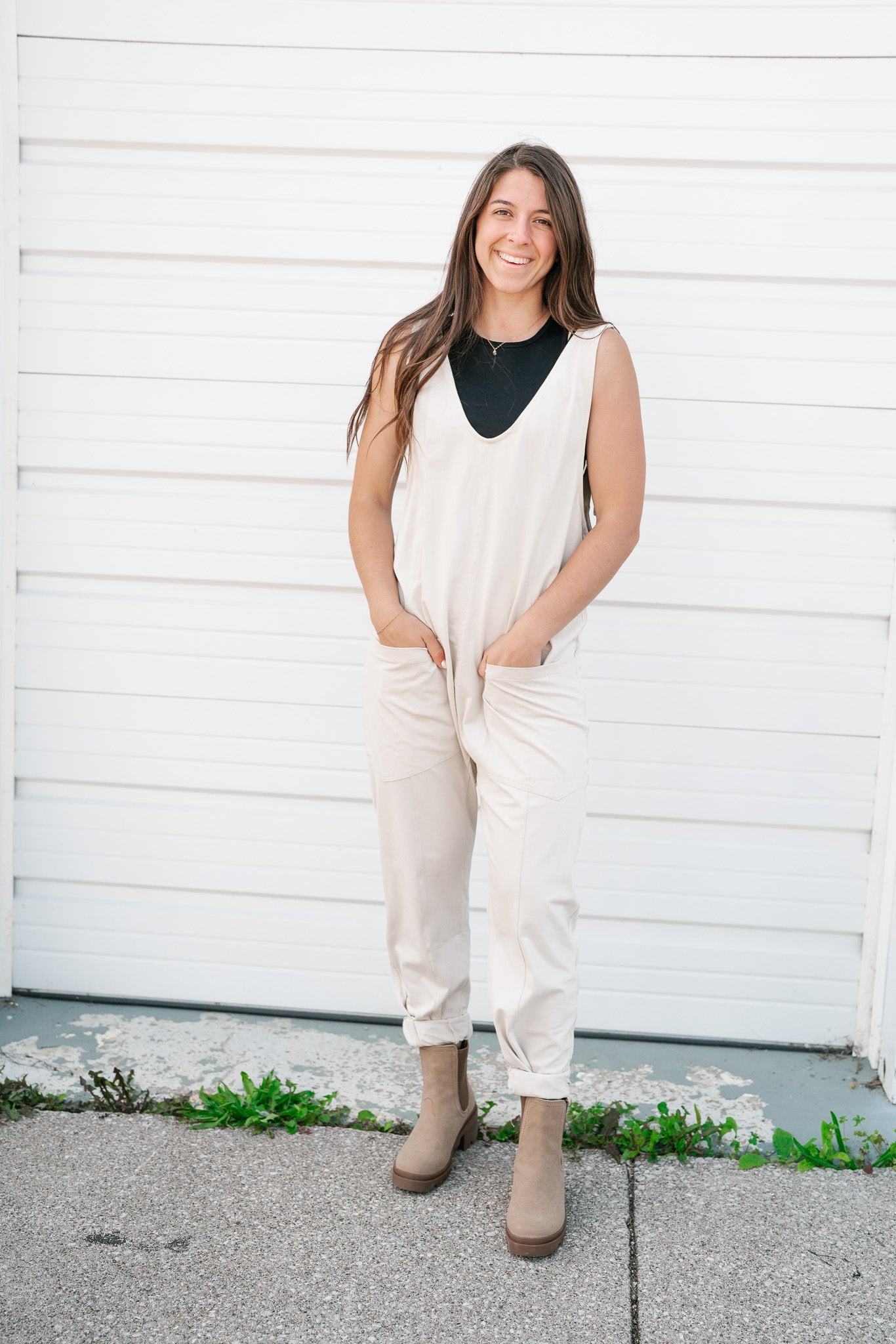 Easygoing Jumpsuit- Cream