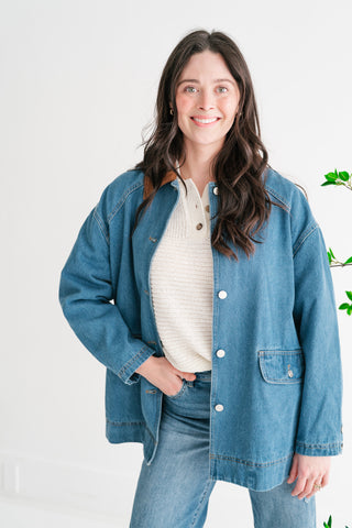 Stonebrook Corduroy Collar Denim Jacket