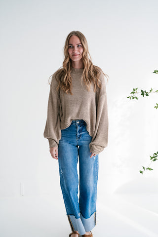 Mountain Air Chunky Knit Oversized Sweater - Ash Mocha