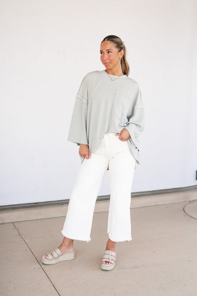 Forever Ideal Ribbed Top - Sage