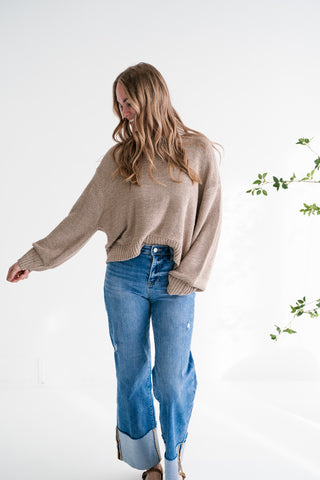 Mountain Air Chunky Knit Oversized Sweater - Ash Mocha