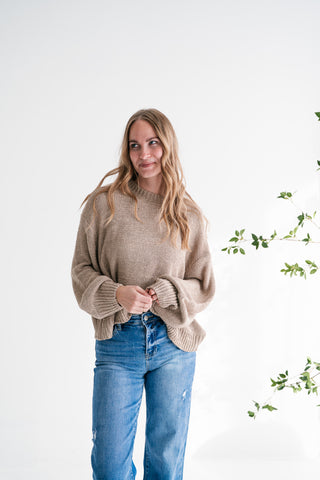 Mountain Air Chunky Knit Oversized Sweater - Ash Mocha