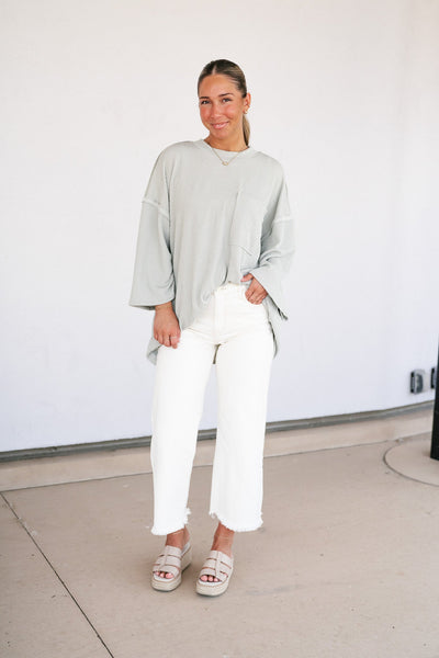 Forever Ideal Ribbed Top - Sage