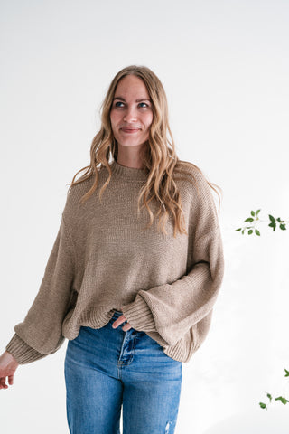 Mountain Air Chunky Knit Oversized Sweater - Ash Mocha
