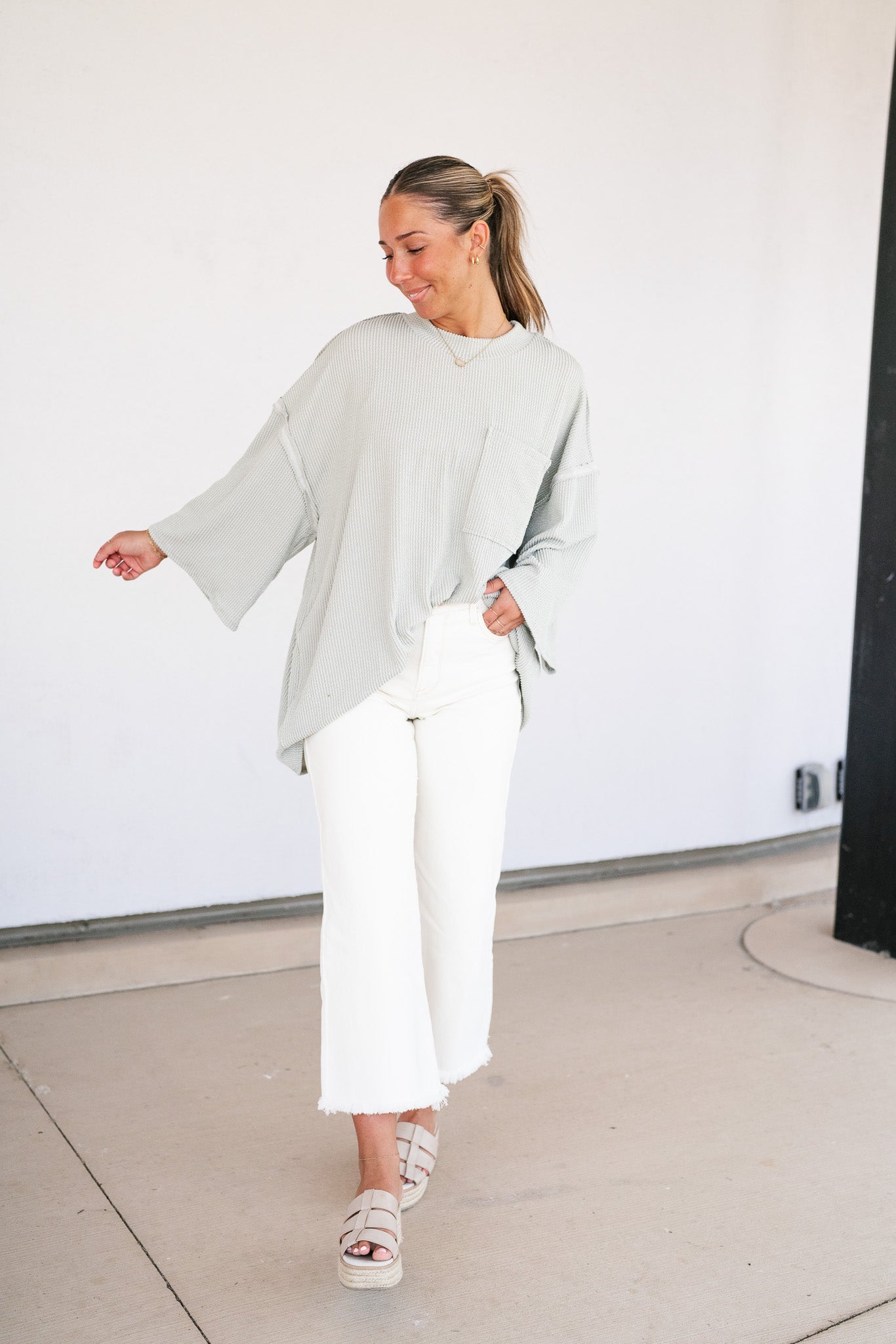 Forever Ideal Ribbed Top - Sage