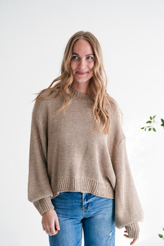 Mountain Air Chunky Knit Oversized Sweater - Ash Mocha