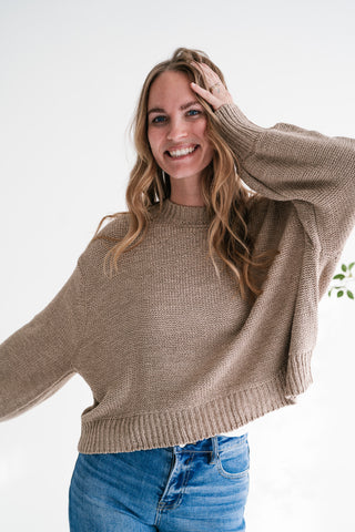 Mountain Air Chunky Knit Oversized Sweater - Ash Mocha