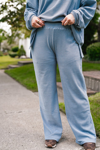 Skyler Oversized Striped Pants - Blue
