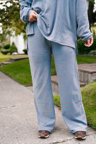 Skyler Oversized Striped Pants - Blue