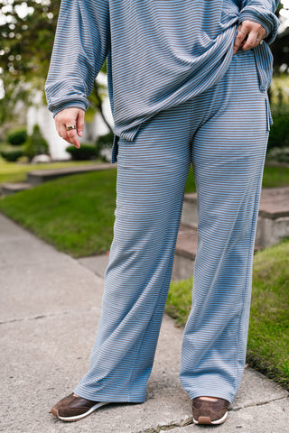 Skyler Oversized Striped Pants - Blue