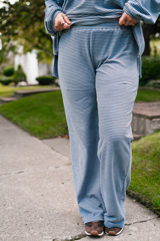 Skyler Oversized Striped Pants - Blue