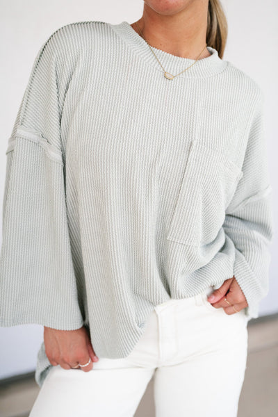 Forever Ideal Ribbed Top - Sage