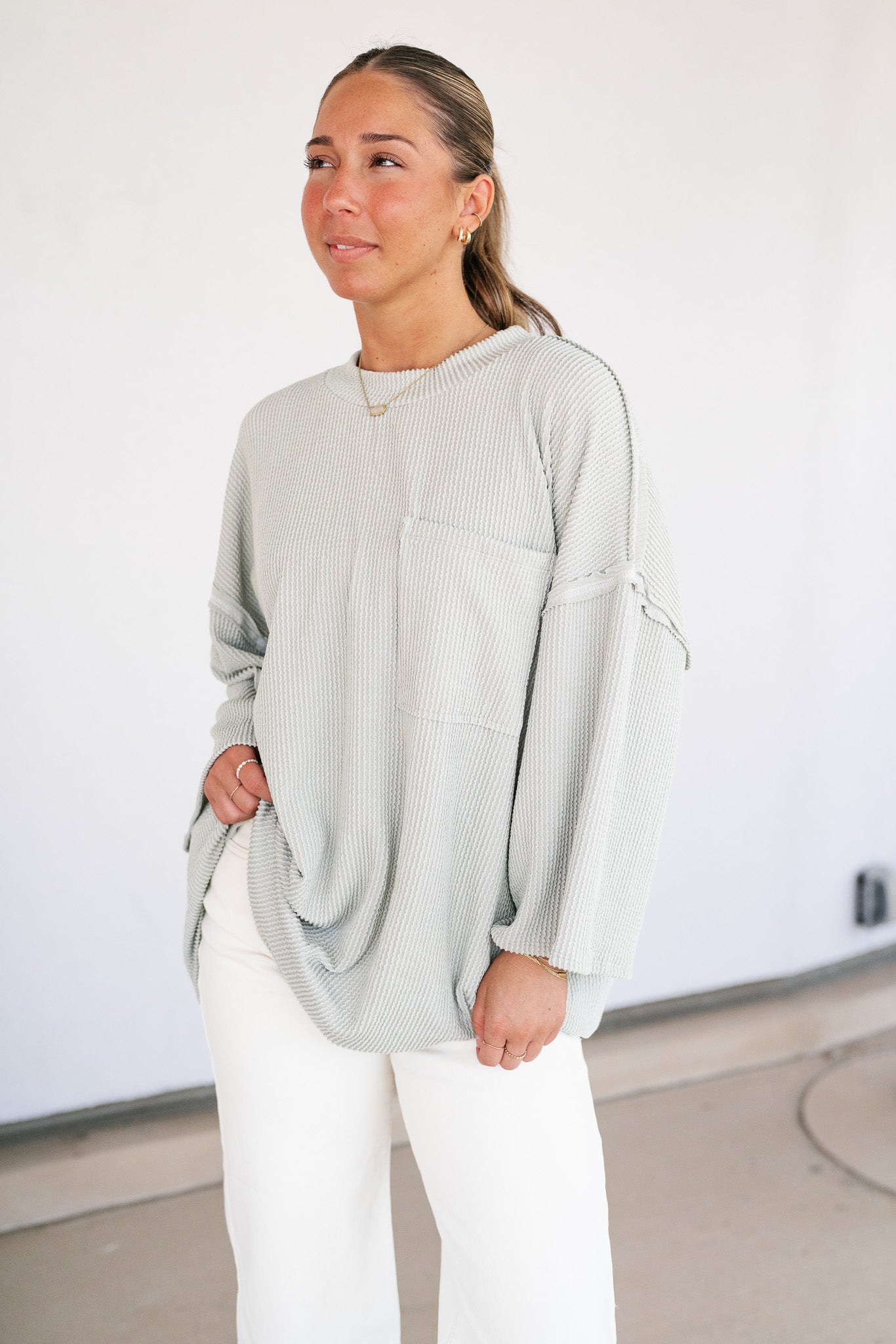 Forever Ideal Ribbed Top - Sage