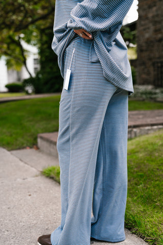 Skyler Oversized Striped Pants - Blue