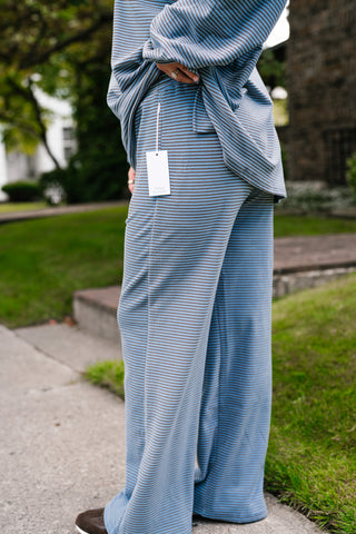 Skyler Oversized Striped Pants - Blue