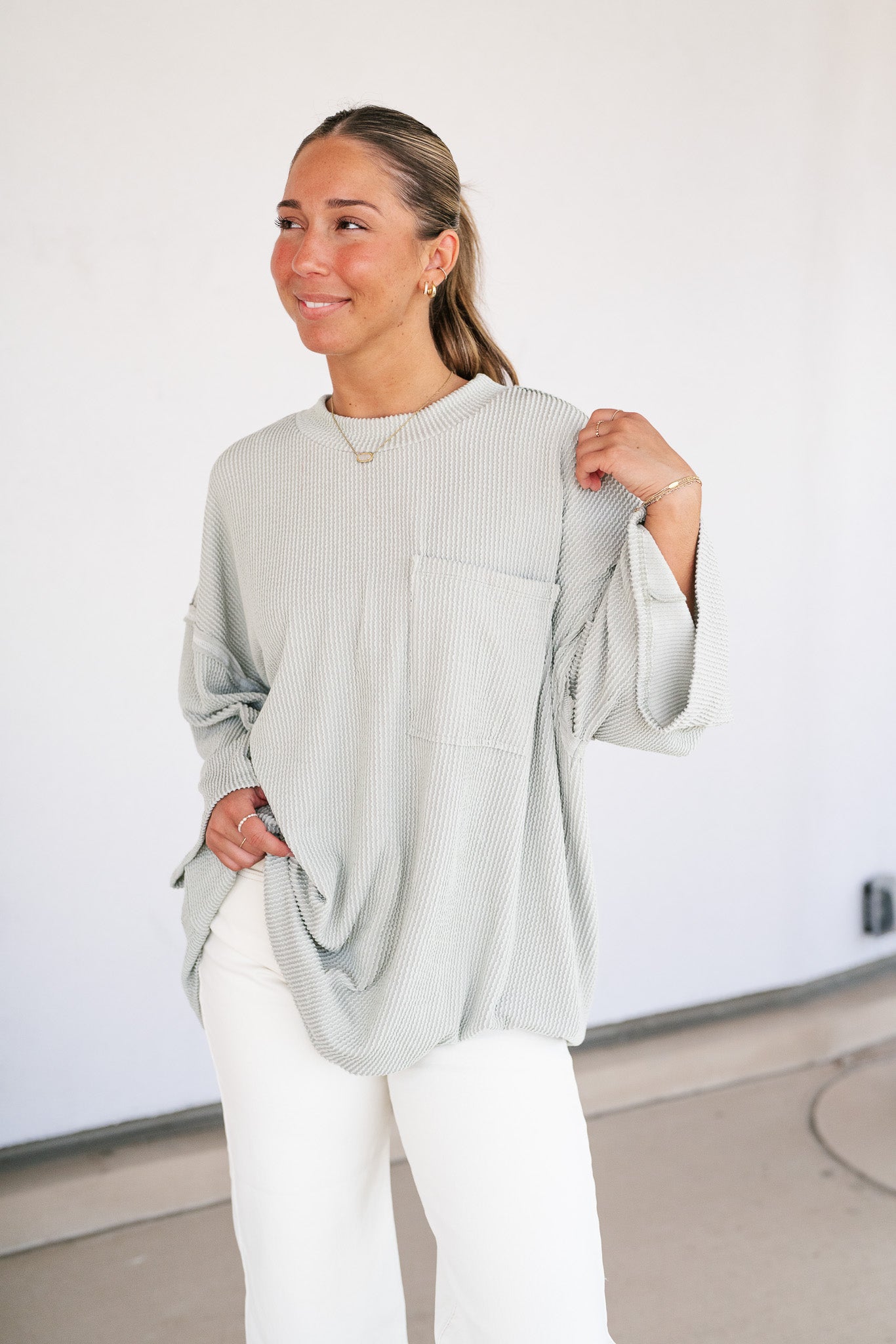 Forever Ideal Ribbed Top - Sage