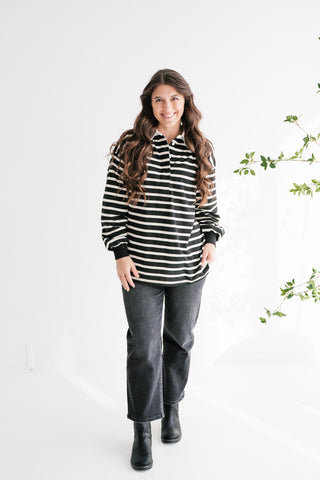 Midday Break Oversized Striped Polo Shirt