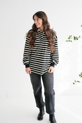 Midday Break Oversized Striped Polo Shirt
