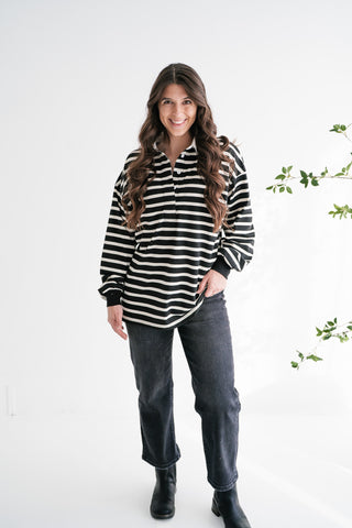 Midday Break Oversized Striped Polo Shirt