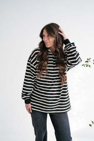 Midday Break Oversized Striped Polo Shirt