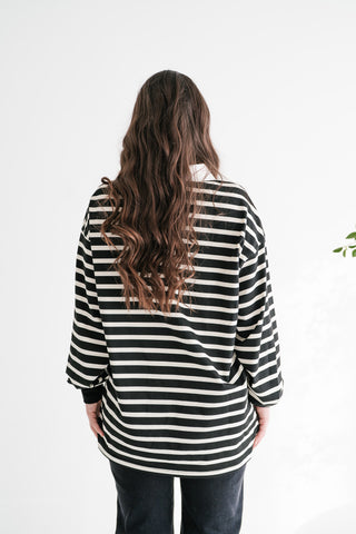 Midday Break Oversized Striped Polo Shirt