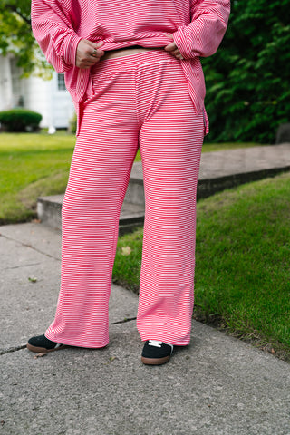 Skyler Oversized Striped Pants - Pink