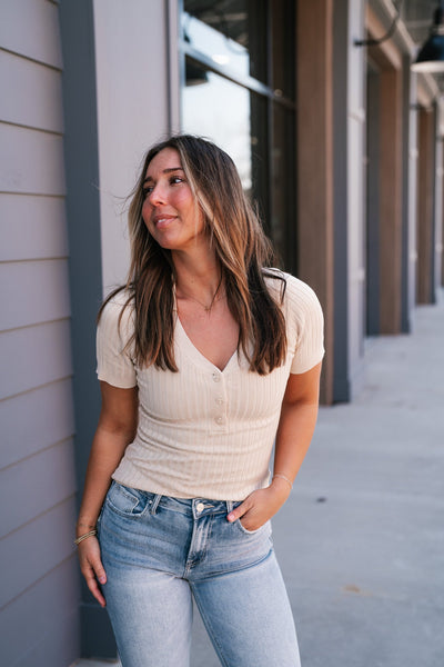 Neutral Delight Ribbed Top