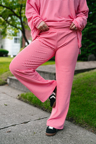 Skyler Oversized Striped Pants - Pink