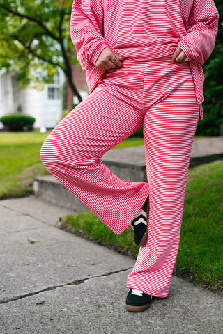 Skyler Oversized Striped Pants - Pink