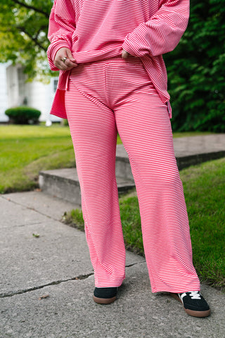 Skyler Oversized Striped Pants - Pink
