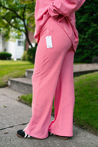 Skyler Oversized Striped Pants - Pink