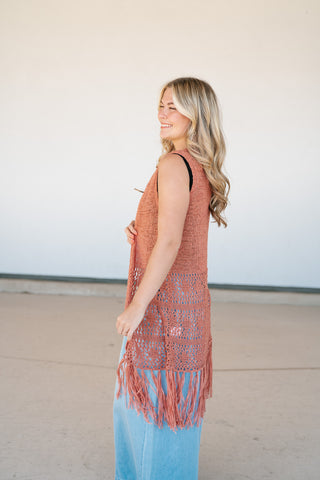 Sunset Open Knit Kimono