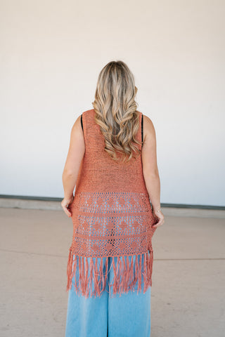 Sunset Open Knit Kimono