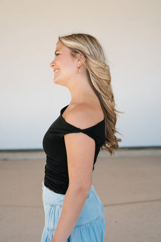 Belle Classic Off The Shoulder Knit Tank