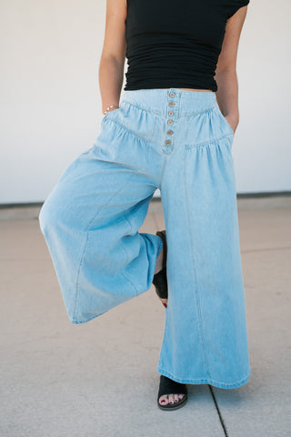 Risen Alyce Ruffle Wide Leg Pant