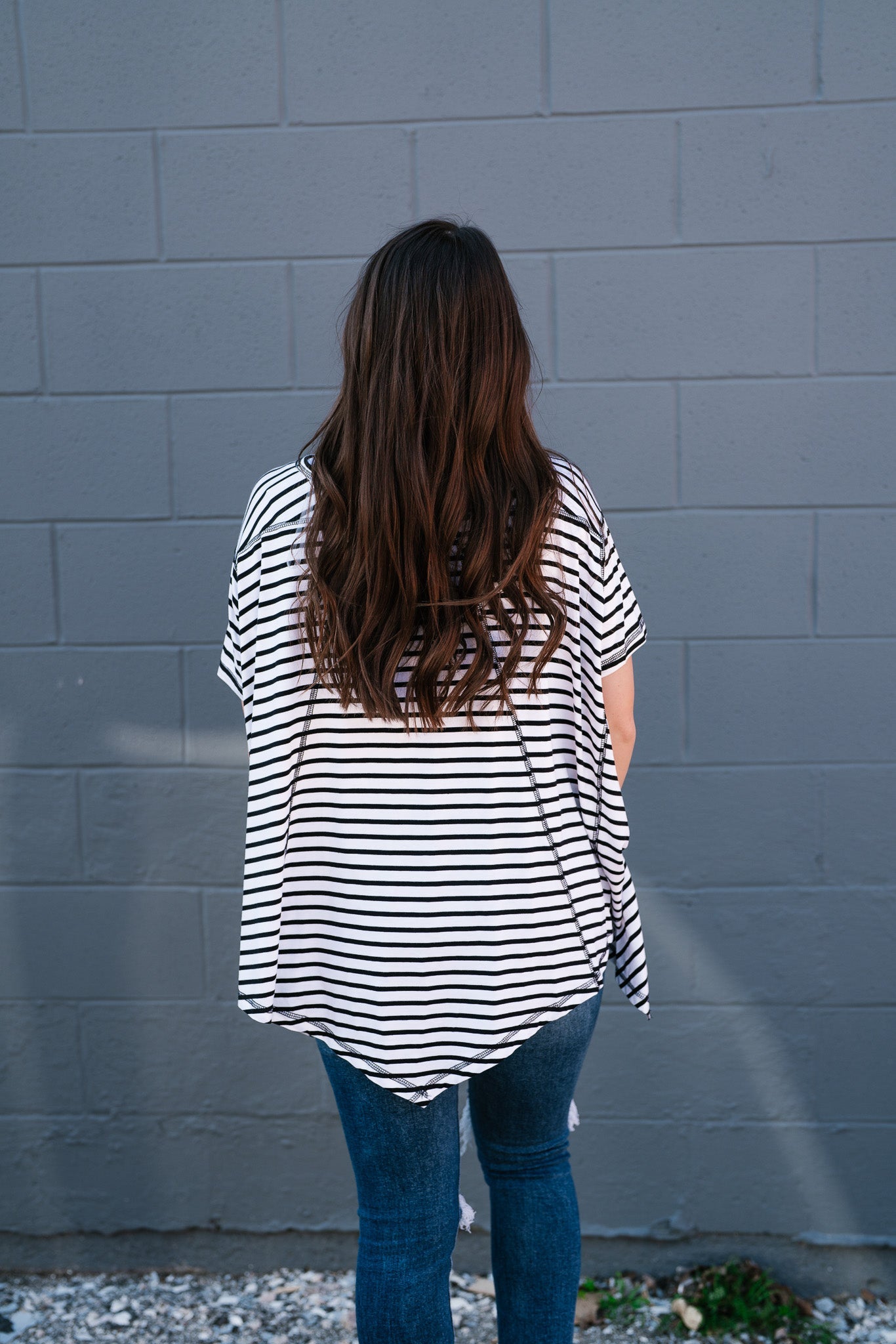 No Brainer Striped Top- White