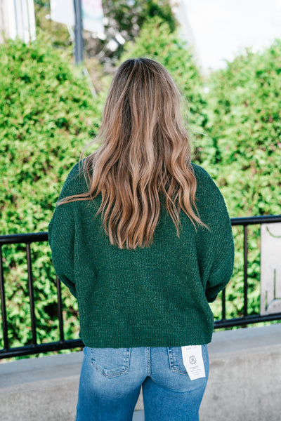 Autumn Glow Quarter Sleeve Sweater - Green