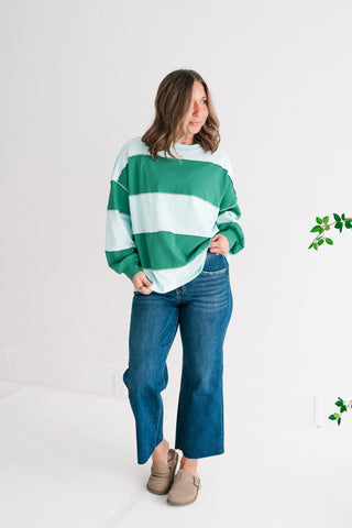 Emerald & Sky Oversized Long Sleeve Pullover