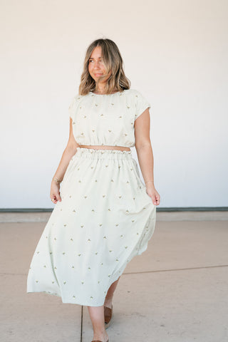 Sage & Petals Embroidered Set