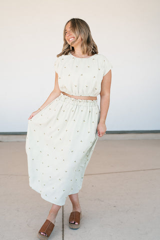 Sage & Petals Embroidered Set