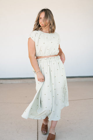 Sage & Petals Embroidered Set