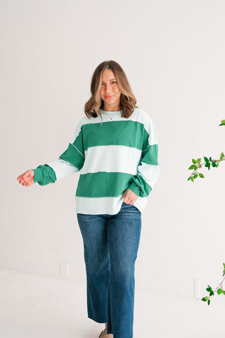 Emerald & Sky Oversized Long Sleeve Pullover