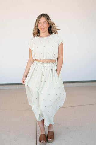 Sage & Petals Embroidered Set